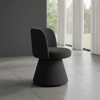 Pimlico Black Fabric Swivel Tub Dining Chair