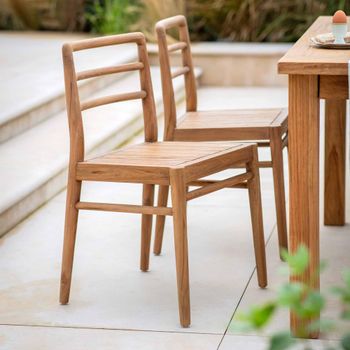 2 x St Mawes Natural Reclaimed Teak Wood Outdoor Dining Chair