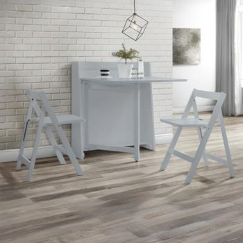 Helsinki Compact 2 Seater 80cm Dining Set with 2 Folding Grey Chairs