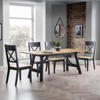 Hockley 4 Seater 190cm Dining Set with 4 Oak Chairs