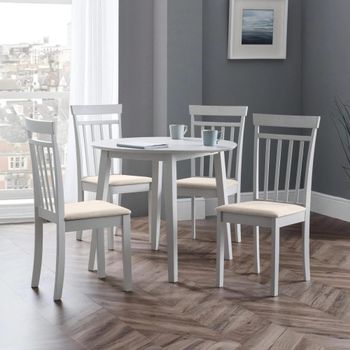 Coast 2-4 Seater 55cm Drop Leaf Dining Set with 4 Grey Chairs