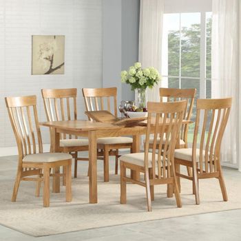 Kilmore Oak Butterfly 4-6 Seater 120cm-150cm Extending Dining Set with 4 Chairs