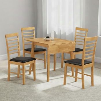 Hanover Light Oak 4 Seater 61cm-97cm Drop Leaf Dining Set