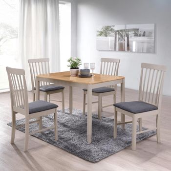 Altona Oak and Grey 4 Seater 110cm Dining Set