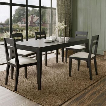 Barwick Charcoal 6 Seater 180cm Dining Set with 6 Chairs