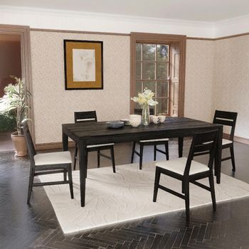 Elmhurst Black 6 Seater 180cm Dining Set with 6 Chairs