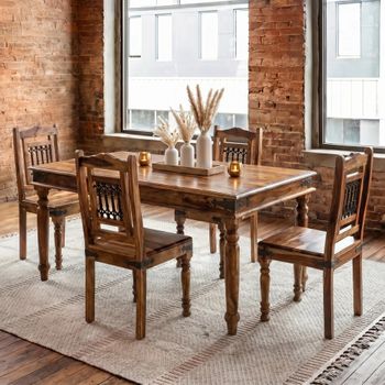 Jali 4 Seater Dining Set with 4 Sheesham Wood Chairs