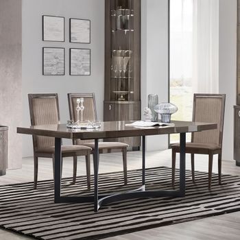 Armonia Italian Silver Birch 8 Seater 200cm Dining Set with Roma Fabric Chair