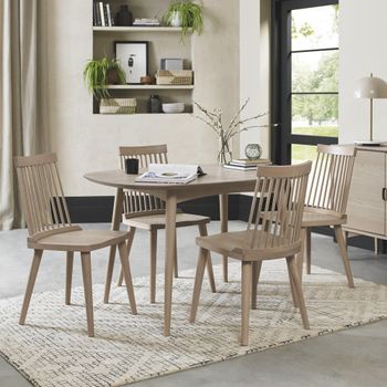 Dansk Scandi Oak Dining Set with Ilva Scandi Oak Spindle Chairs