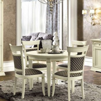 Treviso Italian White Ash 2-4 Seater 102cm-136cm Round Extending Dining Set
