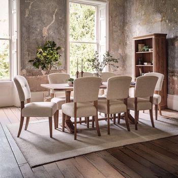 Cannes 8 Seater 202cm Dining Set with 8 Timber Wood Chairs