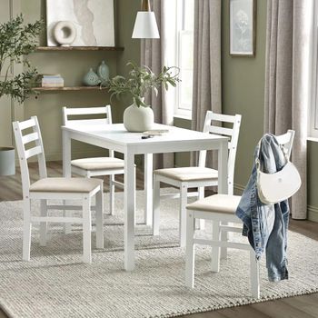 Keats White 4 Seater 110cm Dining Set