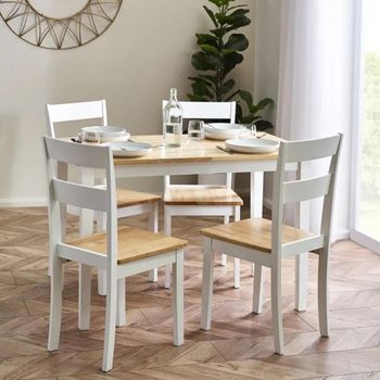 Linwood White Painted 4 Seater 114cm Dining Set