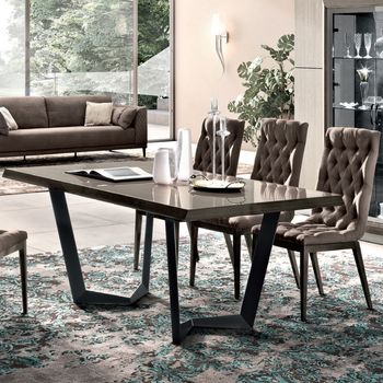 Elite Italian Silver Birch Extending Dining Set with Capitonne Dining Chairs