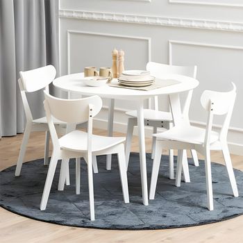 Roxby White 4 Seater 105cm Round Dining Set