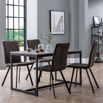 Staten 4 Seater 120cm Dining Set with Monroe Chairs & 4 Concrete Chairs