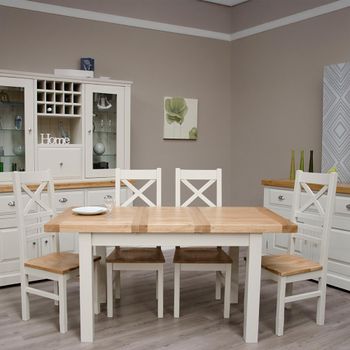 Deluxe Painted Extending Dining Set with Cross Back Chairs