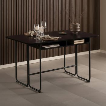 Darlington Foldable Black Melamine 4 Seater 140cm Dining Table