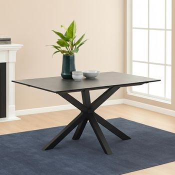 Heaven Black Ceramic 6-8 Seater 168cm-210cm Extending Dining Table with Star Legs