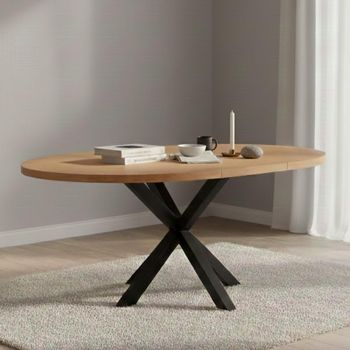 Heaven Butterfly Oak 4-6 Seater 120cm-160cm Extending Dining Table with Star Legs