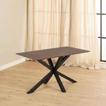 Heaven Rusty Brown Ceramic 4 Seater 135cm Dining Table with Star Legs