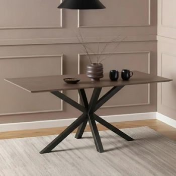 Heaven Rusty Brown Ceramic 6 Seater 160cm Dining Table with Star Legs