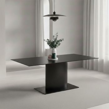 Marbella Black Ceramic 8 Seater 200cm Pedestal Dining Table
