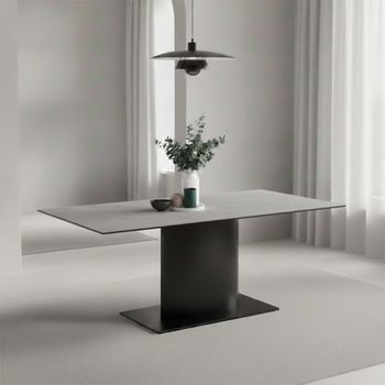 Marbella Grey Ceramic 8 Seater 200cm Pedestal Dining Table
