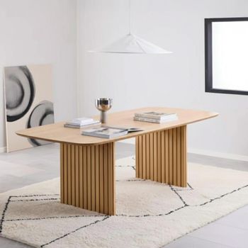 Christo Oak 8 Seater 220cm Fluted Dining Table