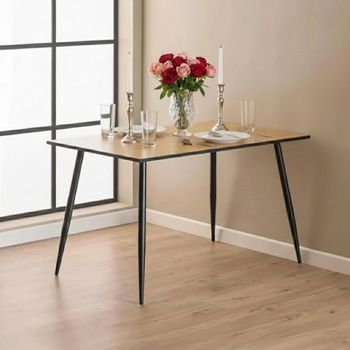 Wilma Oak and Black 4 Seater 120cm Dining Table
