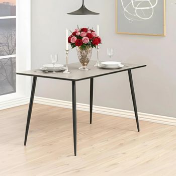 Wilma White Oak and Black 4 Seater 120cm Dining Table