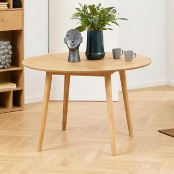Nagano Herringbone Oak Pattern 4 Seater 120cm Round Dining Table