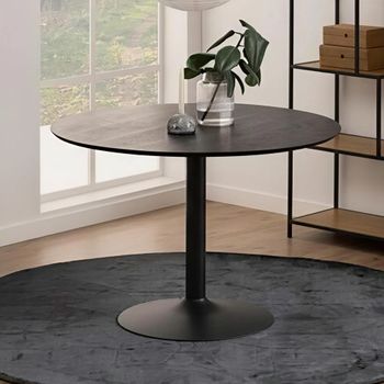 Ibiza Black 4 Seater 110cm Round Dining Table
