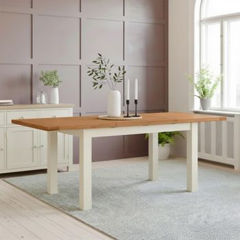 Lundy Ivory Painted 4-8 Seater 132cm-198cm Extending Dining Table