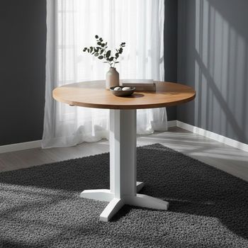 Lundy White Painted 2-4 Seater 30cm-90cm Round Drop Leaf Dining Table