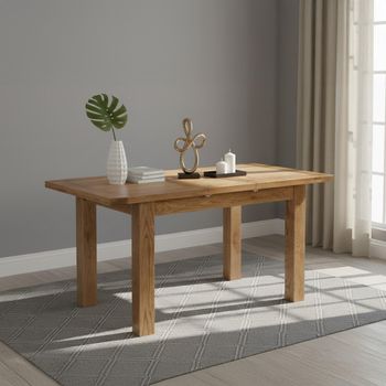 Original Rustic Oak 4-6 Seater 120cm-153cm Extending Dining Table