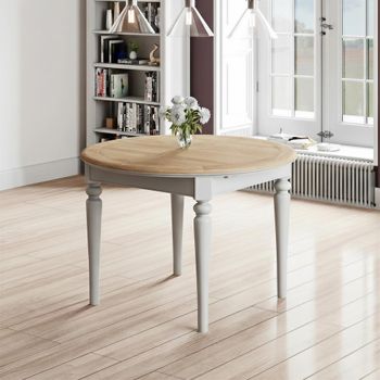 Cromwell Round Grey Painted 4-6 Seater 110cm-150cm Extending Dining Table