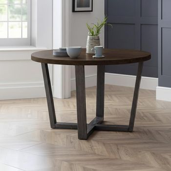 Brooklyn Dark Oak 4 Seater 120cm Round Dining Table
