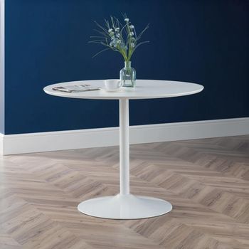 Blanco White 4 Seater 100cm Round Dining Table
