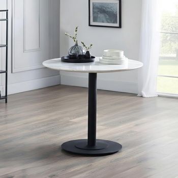 Luca White Marble Effect 2 Seater 80cm Round Dining Table
