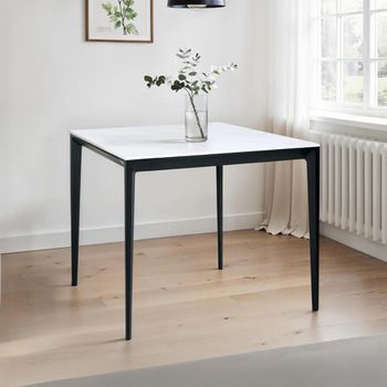 Miami White Ceramic 2 Seater 80cm Square Dining Table