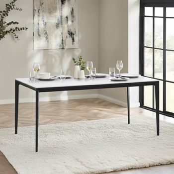 Miami White Ceramic 4 Seater 120cm Dining Table