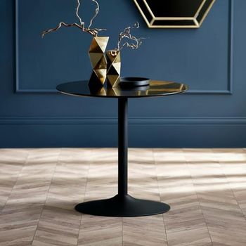 Nero Black 2 Seater 80cm Round Dining Table