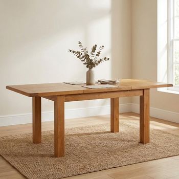 Somer Oak 4-8 Seater 132cm-198cm 2 Leaf Extending Dining Table