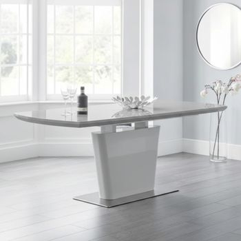 Como Butterfly Grey Gloss 6-8 Seater 160cm-200cm Extending Dining Table