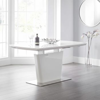 Como White Gloss 6-8 Seater 160cm-200cm Extending Dining Table