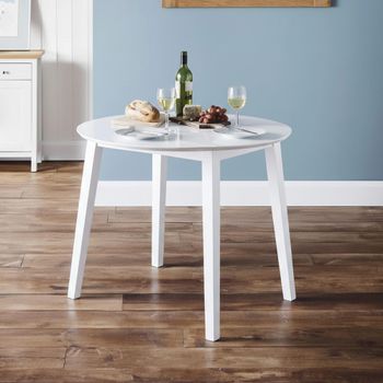 Coast White 2-4 Seater 55cm-90cm Round Drop Leaf Dining Table