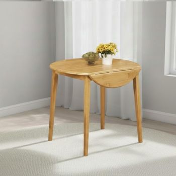 Hanover Light Oak 2-4 Seater 61cm-91cm Round Drop Leaf Dining Table
