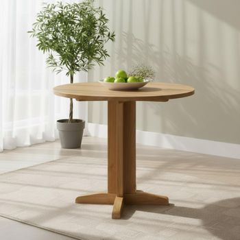 Appleby Oak 2-4 Seater 30cm-90cm Round Drop Leaf Dining Table