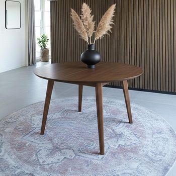 Metz Smoked Oak Butterfly Extending 4-6 Seater 118cm-158cm Round Dining Table